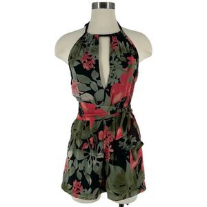 NWOT bebe Tropical Floral Halter Romper